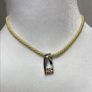 Cookie Lee Yellow and Silver Necklace